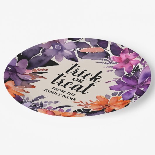 エレガンス不気味ハロウィーンフローラリースコレクション ペーパープレート (アングル)