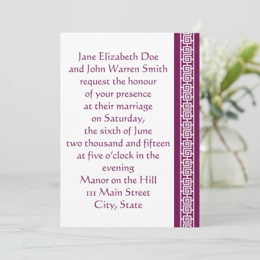 エレガンス中国のインワイン結婚式招待状 招待状 (スタンド正面)