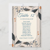 エレガンス入りブルー&金ゴールドモダンシーティングカード 招待状 (裏面)