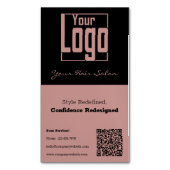 エレガンス再定義プロフェッショナルヘアサロンQRコード マグネット名刺 (正面縦)