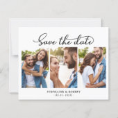 エレガンス写真の予算の結婚式の日付カードを保存 (正面)
