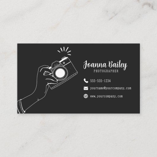 エレガンス撮影白黒手描きカメラ 名刺 (正面)