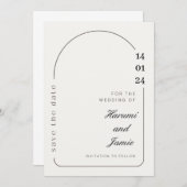 エレガンス日付の保存 招待状 (正面/裏面)