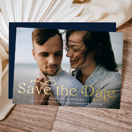 エレガンス横クラシック写真保存日時 箔招待状