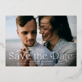 エレガンス横クラシック写真保存日時 箔招待状 (正面)