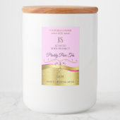 エレガンス波状金ゴールドデコーライトピンクモノグラムラベル フードラベル (正面)