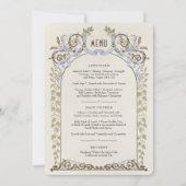 エレガンス王室のビクトリアンウォーターカラーメニューカード 招待状 (正面)