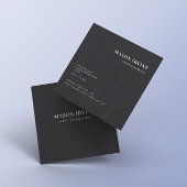 エレガンス男らしブラック&ホワイトの名刺 スクエア名刺