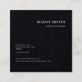 エレガンス男らしブラック&ホワイトの名刺 スクエア名刺 (裏面)