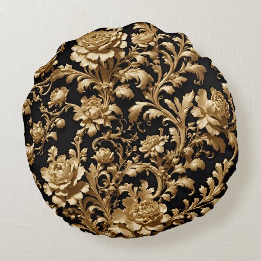 エレガンス発表：バロック様式のノワールフローラ ラウンドクッション (裏面)