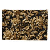 エレガンス発表:ブラックと金ゴールドのフラミッシュ・バロック 枕カバー (裏面)