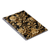 エレガンス発表:ブラックと金ゴールドフローラ ノートブック (右側)