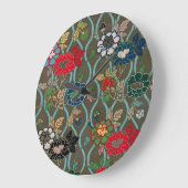 エレガンス発表：日本のヴィンテージフローラルパターン ラージ壁時計 (傾斜)