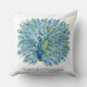 "エレガンス発表:美しい孔雀枕 クッション (正面)