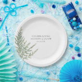 エレガンス素朴ウォーターカラーファーン結婚ズ ペーパープレート (パーティー)