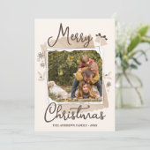 エレガンス素朴クリスマスファミリーフォトコラージュ シーズンカード (スタンド正面)