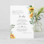 エレガンス素朴サンフラワーズイン結婚開花 招待状 (スタンド正面)