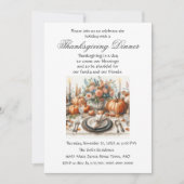 エレガンス素朴ファミリーフレンズサンクスギビングディナー 招待状 (正面)