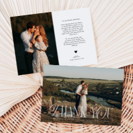 エレガンス素朴フォト結婚ズ サンキューカード