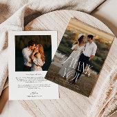 エレガンス素朴フォト結婚ズ サンキューカード