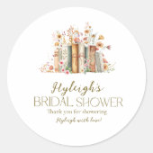 エレガンス素朴フローラブックブライダルシャワーシール ラウンドシール (正面)
