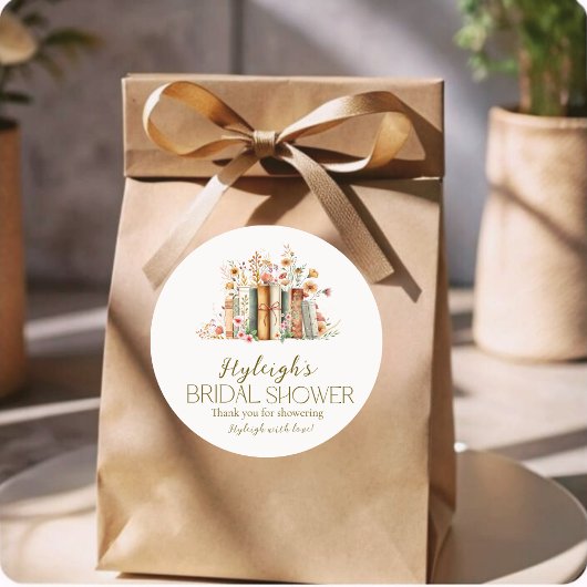 エレガンス素朴フローラブックブライダルシャワーシール ラウンドシール