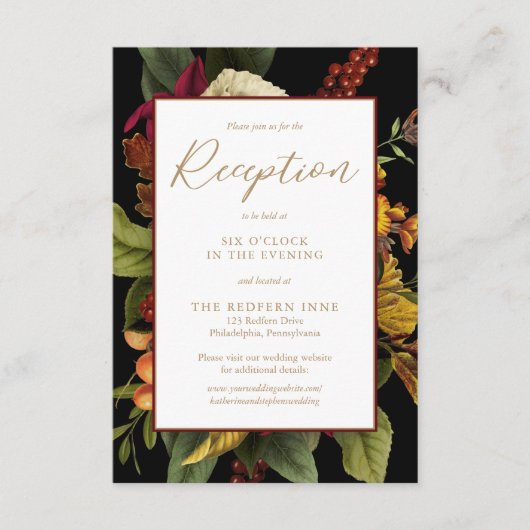 エレガンス素朴フローラブーケウェディングレセプション エンクロージャーカード (正面)