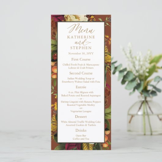 エレガンス素朴フローラブーケウェディングレセプション メニュー (スタンド正面)