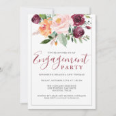 エレガンス素朴フローラブーケ婚約パーティ 招待状 (正面)