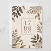 エレガンス素朴フローラ日付の入力を保存 招待状 (正面)