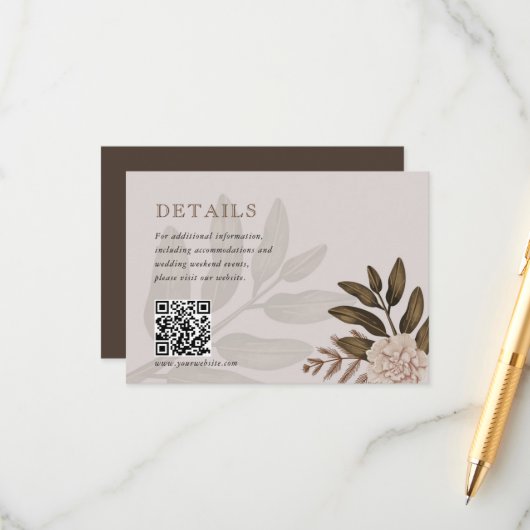 エレガンス素朴フローラ結婚のエンクロージャカード エンクロージャーカード (正面/裏面インサイチュ)