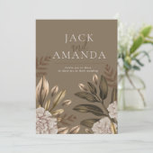 エレガンス素朴フローラ結婚式招待状 招待状 (スタンド正面)