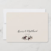 エレガンス素朴ブルゴーニュフローラ結婚ズ 招待状 (裏面)