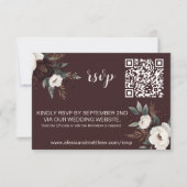 エレガンス素朴ブルゴーニュ&クリームフローラ 出欠カード (正面)