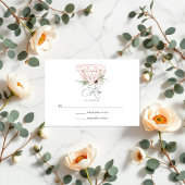 エレガンス素朴ブロンズジオメトリックダイアモンド結婚ズ 出欠カード