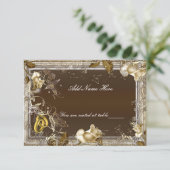 エレガンス素朴ホワイトローズテーブル座席表 招待状 (スタンド正面)