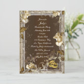 エレガンス素朴ホワイトローズバチェロレッテ 招待状 (スタンド正面)