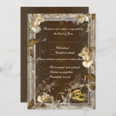 エレガンス素朴ホワイトローズレスポンスカード 招待状 (正面/裏面)