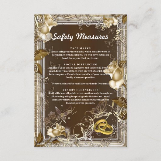 エレガンス素朴ホワイトローズ安全対策 エンクロージャーカード (正面)