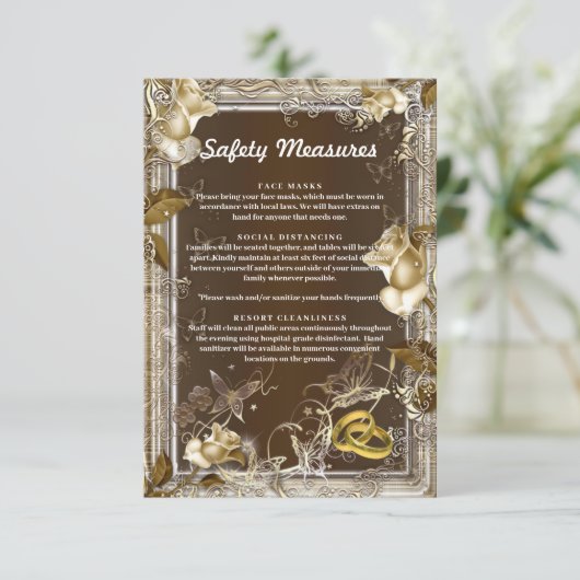 エレガンス素朴ホワイトローズ安全対策 エンクロージャーカード (スタンド正面)