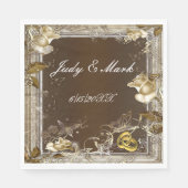 エレガンス素朴ホワイトローズ紙ナプキンス スタンダードランチョンナプキン (正面)