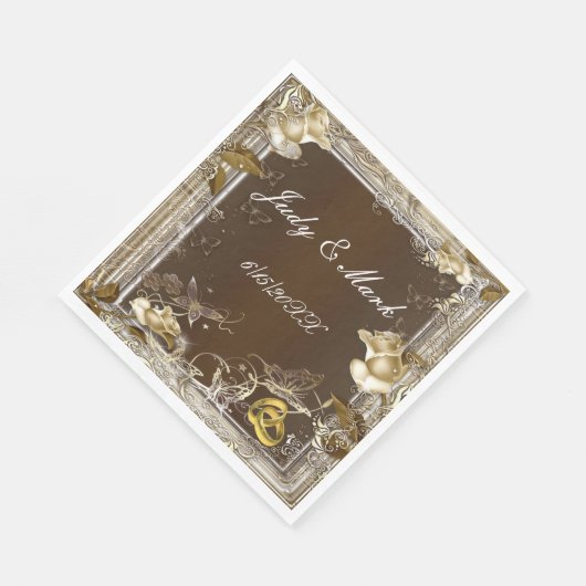 エレガンス素朴ホワイトローズ紙ナプキンス スタンダードランチョンナプキン (角)