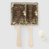 エレガンス素朴ホワイトローズ結婚ズ ハンドファン (正面&裏面)