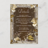 エレガンス素朴ホワイトローズ結婚詳細 エンクロージャーカード (正面)