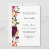 エレガンス素朴ボホフローラウォーターカラー結婚ズ 招待状 (正面)