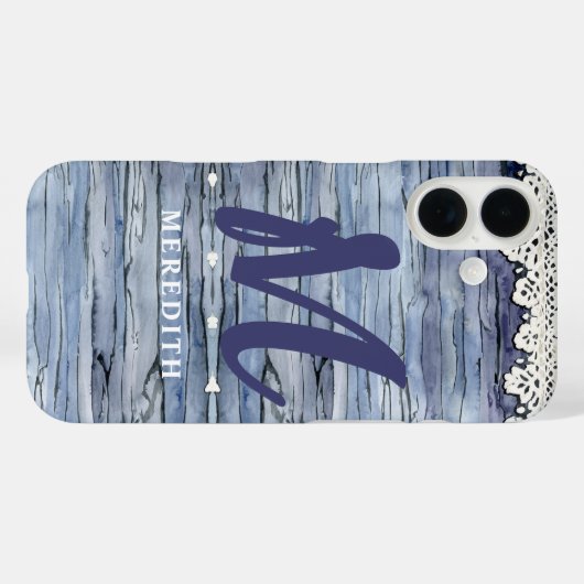 エレガンス素朴モノグラムレースウォーターカラーバーンウッド Case-Mate iPhoneケース (裏面 (横))