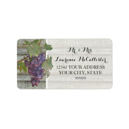 エレガンス素朴レッドワイングレープウッド結婚ズ ラベル