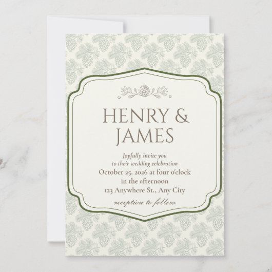 エレガンス素朴秋ピネコン 招待状 (正面)