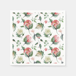 エレガンス素朴赤面ピンクブライダルシャワー スタンダードカクテルナプキン