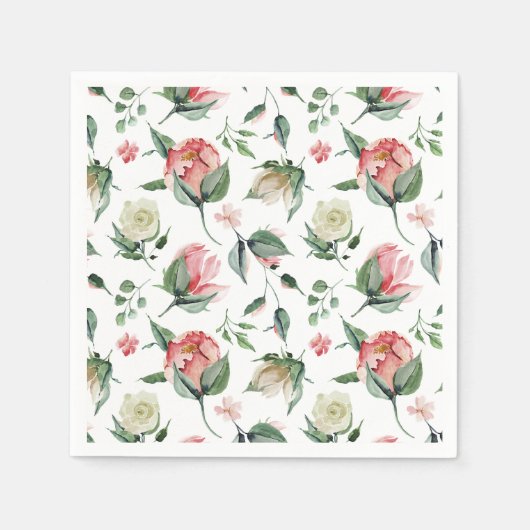 エレガンス素朴赤面ピンクブライダルシャワー スタンダードカクテルナプキン (正面)